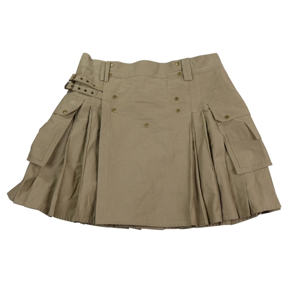 Damn Near Kilt Em Mens Tactical Utility Kilt Khaki Cotton‎ Cargo Pockets XL